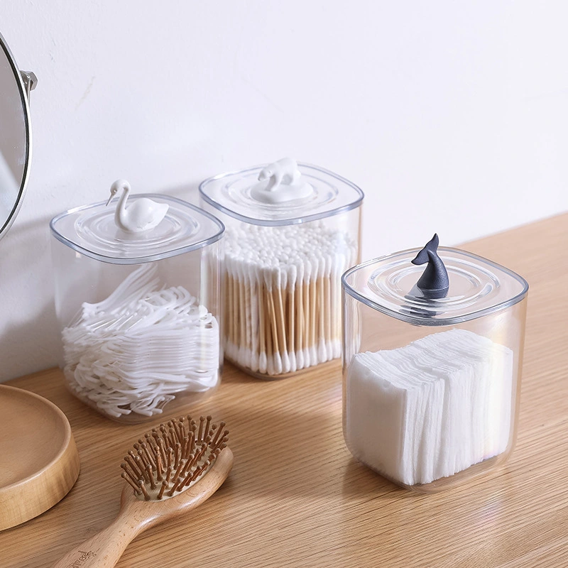 Desktop Transparent Cotton Swab Storage Box