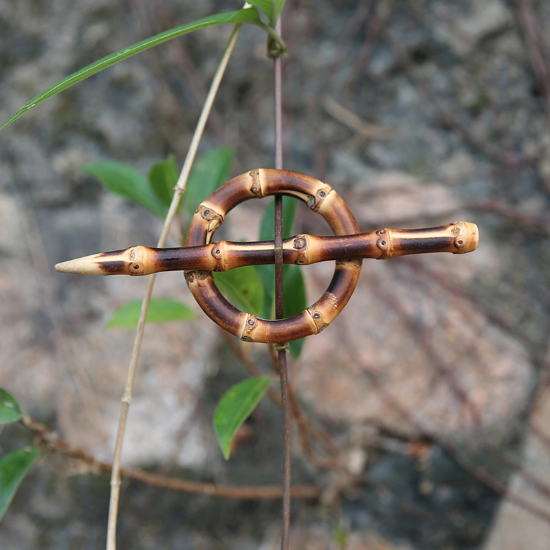 Simple Round Hollow Bamboo Wood Rattan And Hairpin