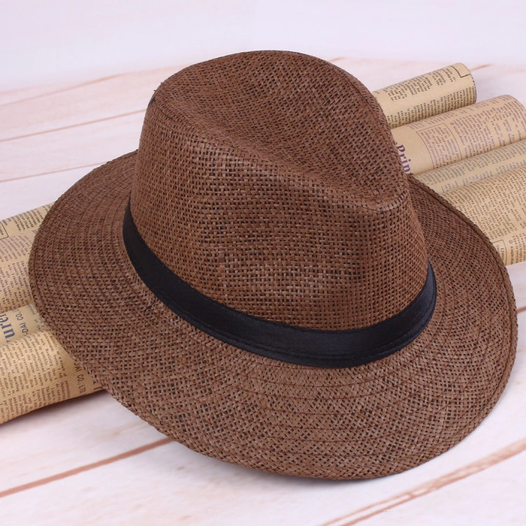 Straw Cowboy Hat Outdoor Sunshade Knight Hat Breathable