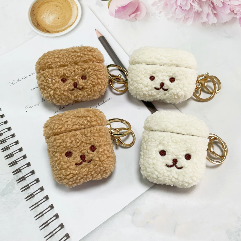 New Cute Animal Embroidery Plush Earphone Sleeve