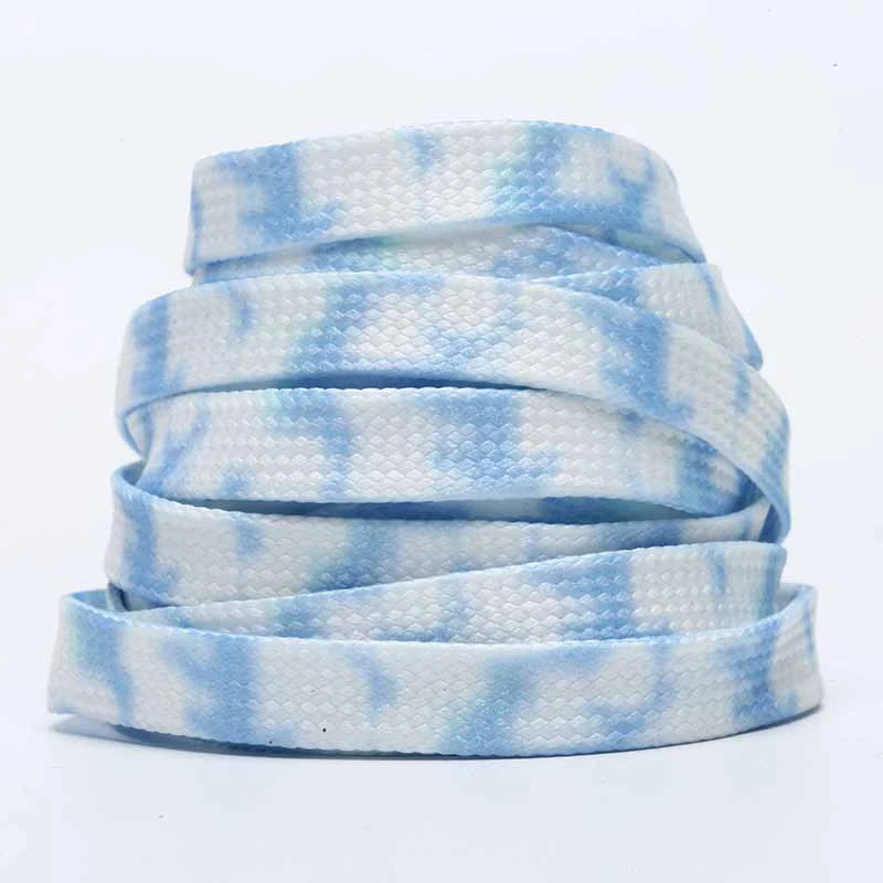 Tie-dye 8mm Nylon Colored Flat Laces Suitable For Sneakers, Canvas Shoes, Sports Sneakers