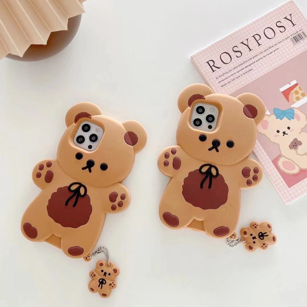 Teddy Bear Mobile Phone Case Cartoon Anti-drop Soft Silicone