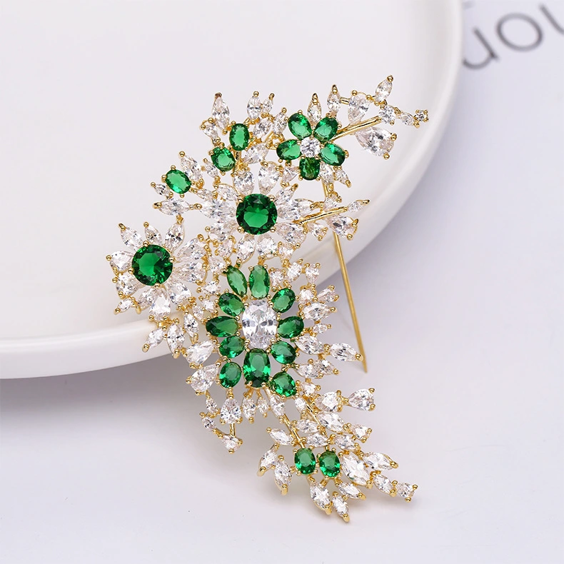 Brooch Fashion Women's Copper Inlay 3A Zircon Inlay