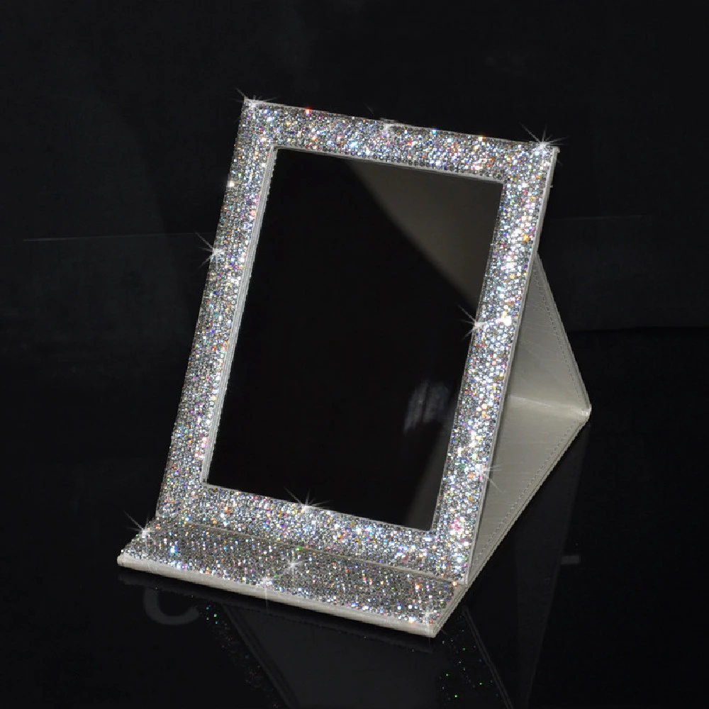 Creative Diamond-encrusted Makeup Folding Mirror