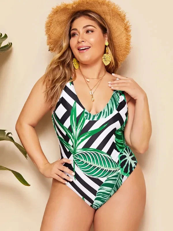 Digital printing plus fat one-piece swimming