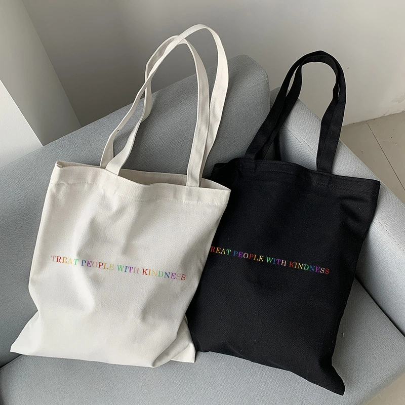 Treat People With Kindness Letter Canvas Bag