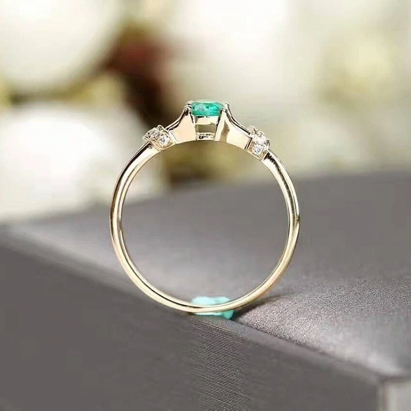 New European And American Emerald Ring