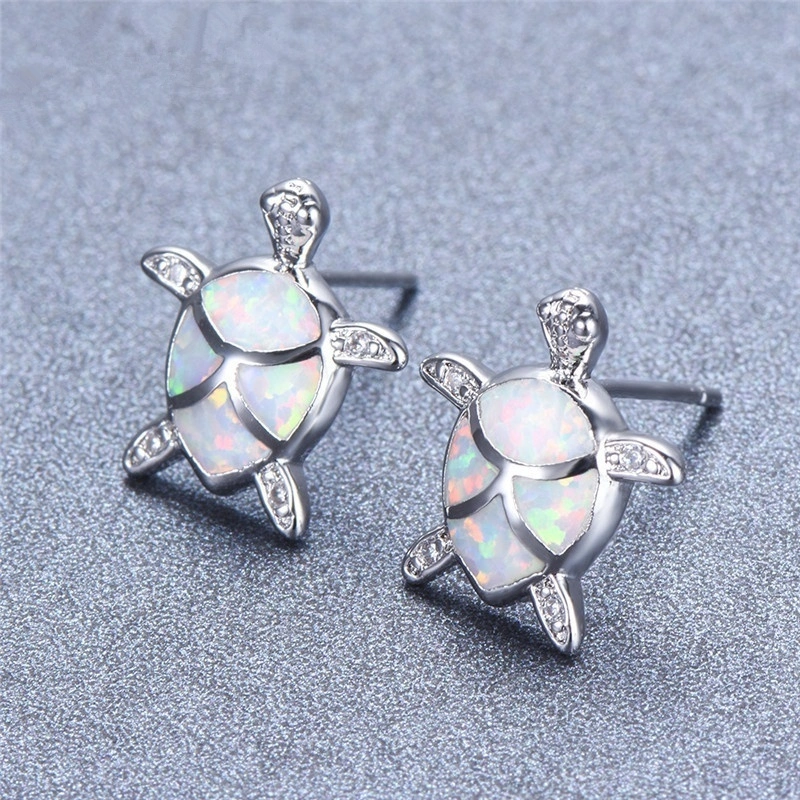 Women's Tortoise Shape Pendant Stud Earrings Clavicle Chain Set