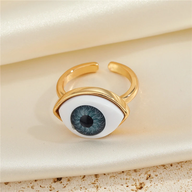 New Jewelry Personality Devil's Eye Ring Adjustable Geometric