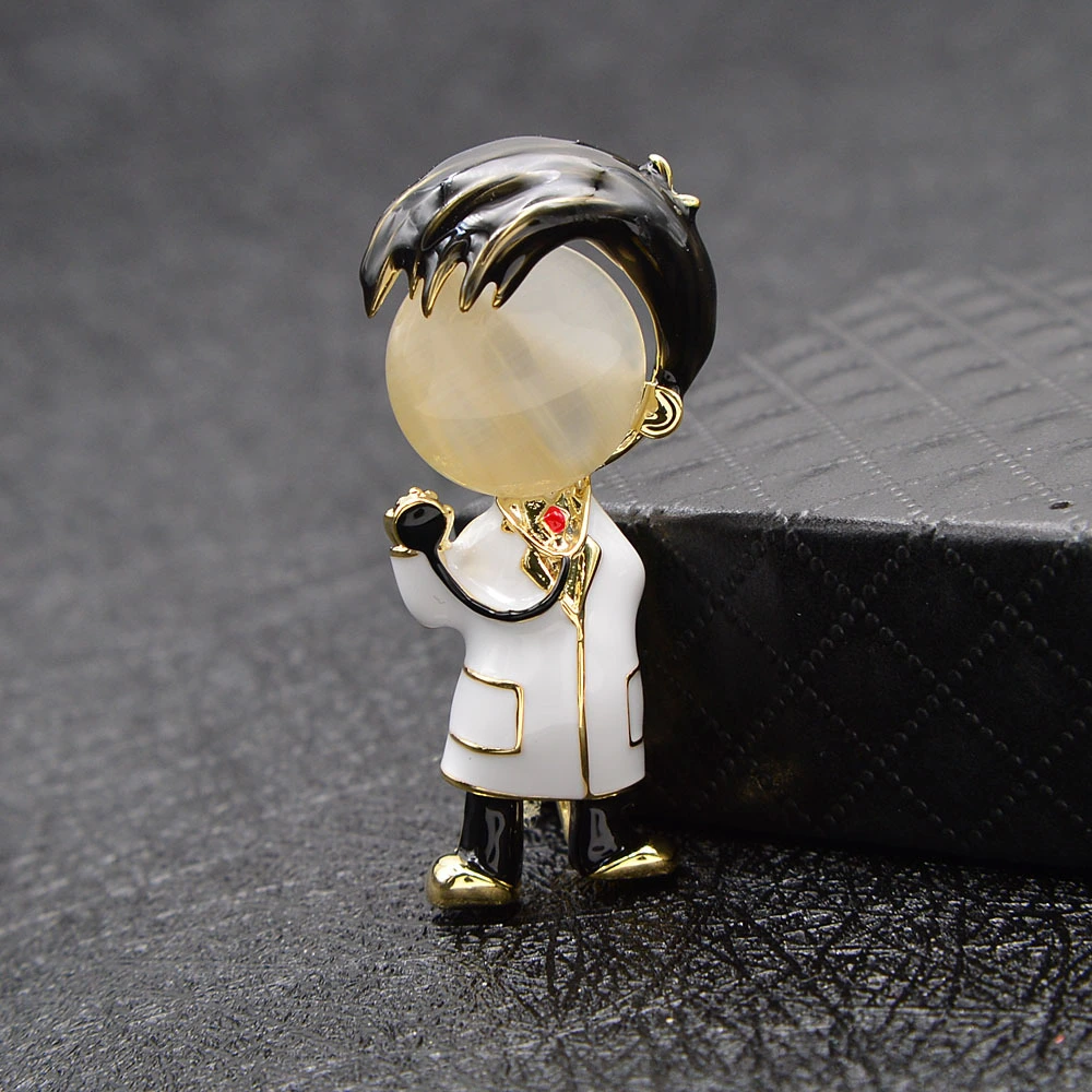 Cross-Border Brooch Wish White Stone Enamel Collar Pin High-End Cute Cartoon Dripping Brooch European And American Foreign Trade Wholesale