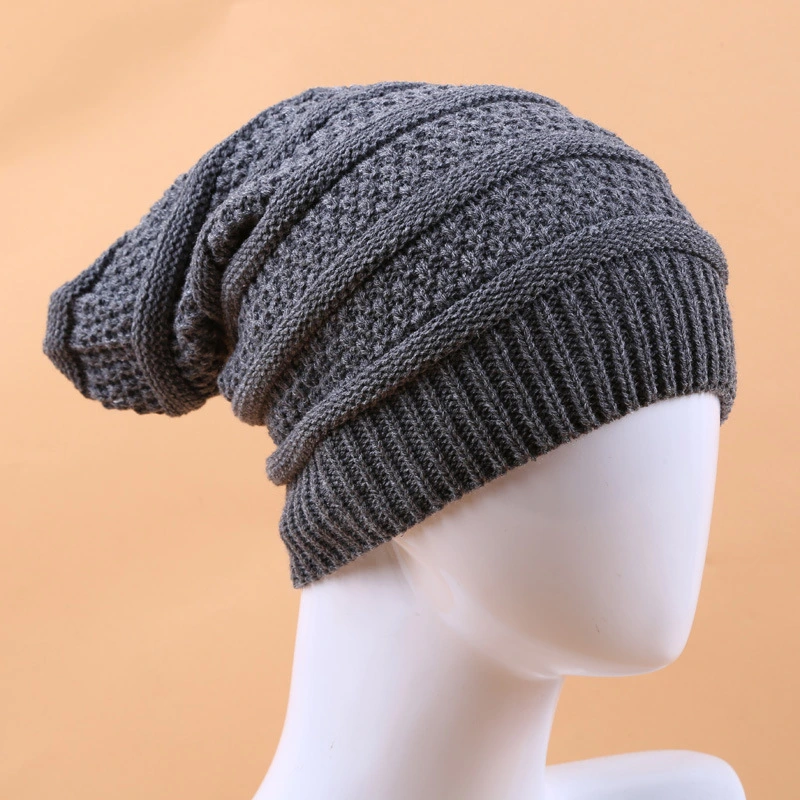 Color Striped Long Rainbow Knitted Pullover Hat