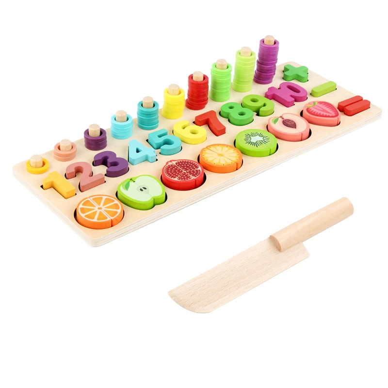 Children's fruit logarithmic board puzzle building blocks