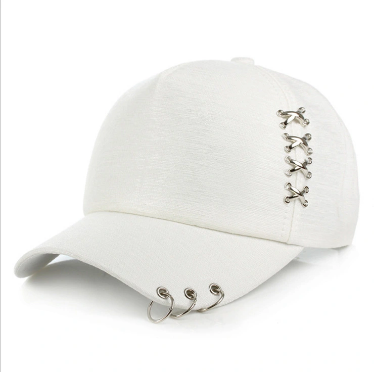 Spring And Autumn Metal Cross Hoop Duck Tongue Baseball Cap