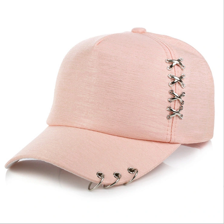 Spring And Autumn Metal Cross Hoop Duck Tongue Baseball Cap