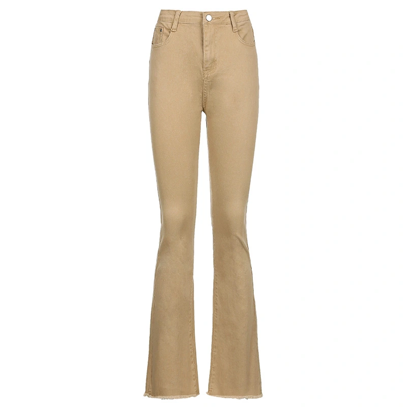 Retro Stretch Thin Denim Flared Pants