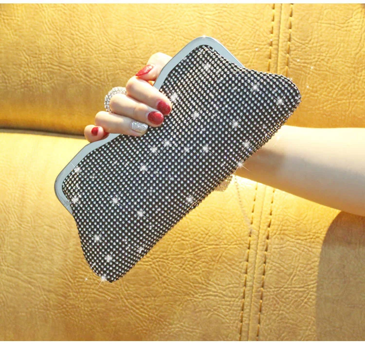 Fashion Clutch With Ring Dinner Bag  Diamond