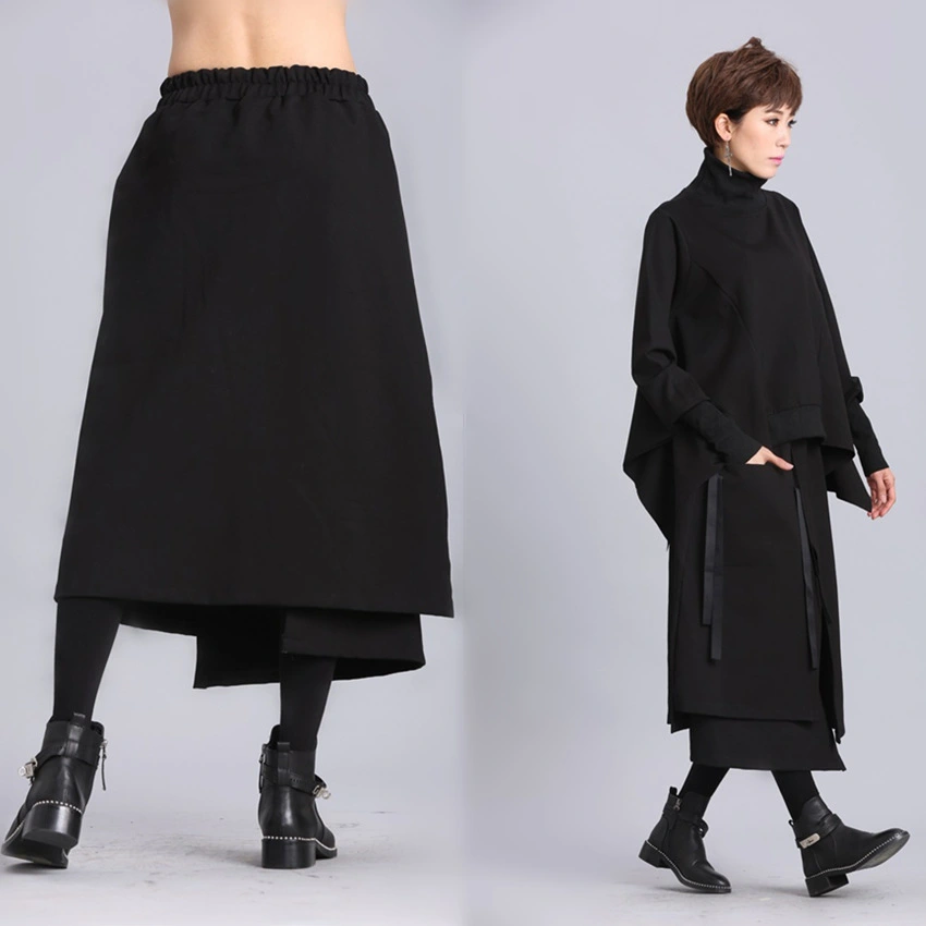 Women's Irregular Elastic Waist Straight Skirt