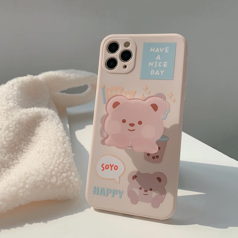 Fashion Cute Stand Cartoon Suitable For Frosted Silicone Phone Case