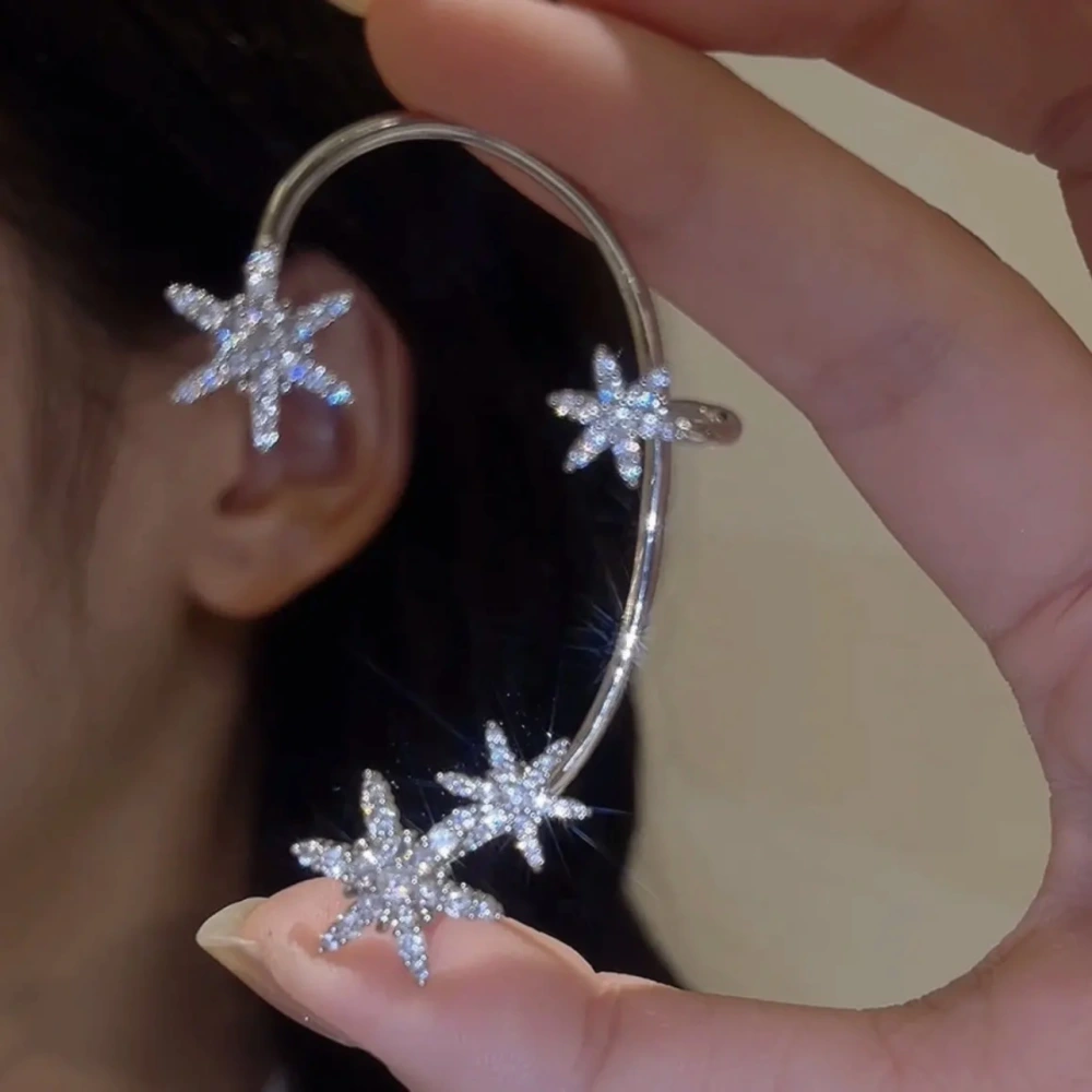 Micro-inlaid Zircon Snowflake Earrings