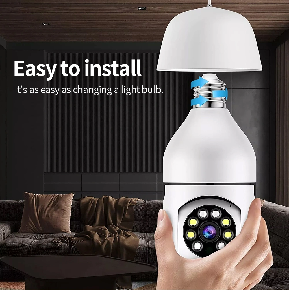 A6 E27 Bulb Surveillance Camera Night Vision Home Remote Panoramic Smart Hd 4x Digital Zoom Video Indoor Security Monitor