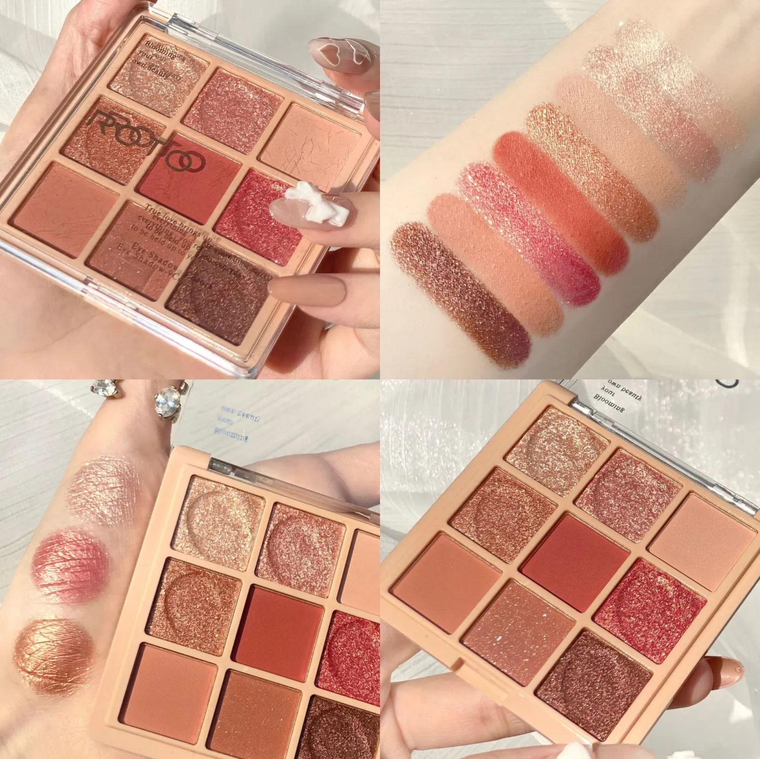 Makeup Flashing Snowflake Eyeshadow Palette Daily Nude Makeup Student Pearly Matte Earth Color Eyeshadow Palette
