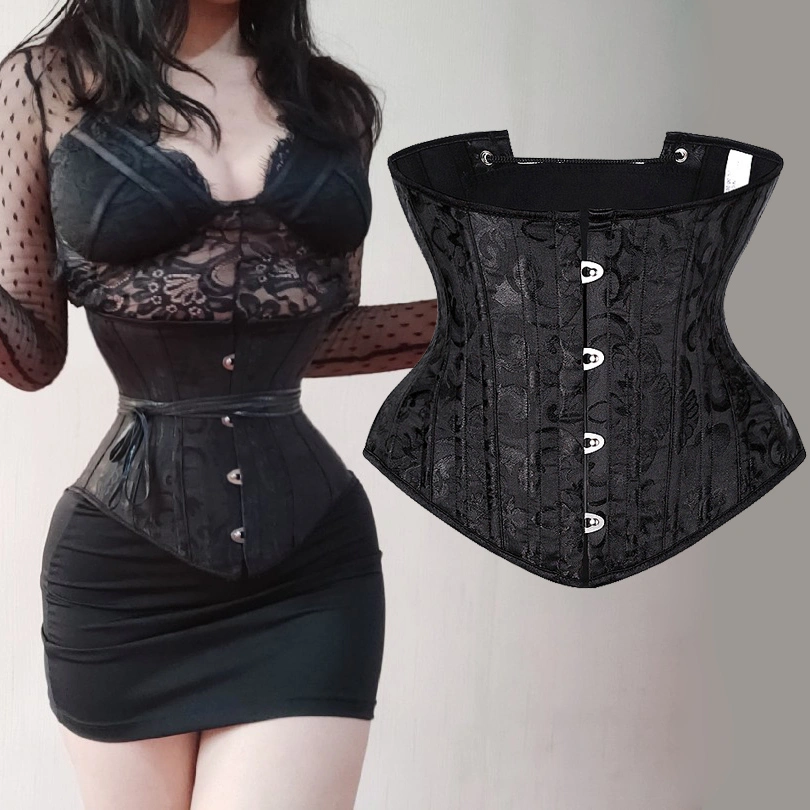 High and short waistband shaping clothes with jacquard steel bone waist, European and American waist