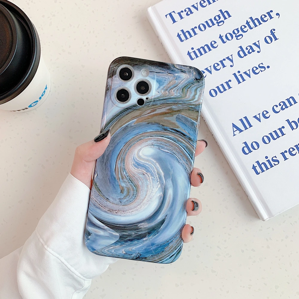 The New Stylish And Concise Temperament Glossy Gilt Marble Silicone Phone Case