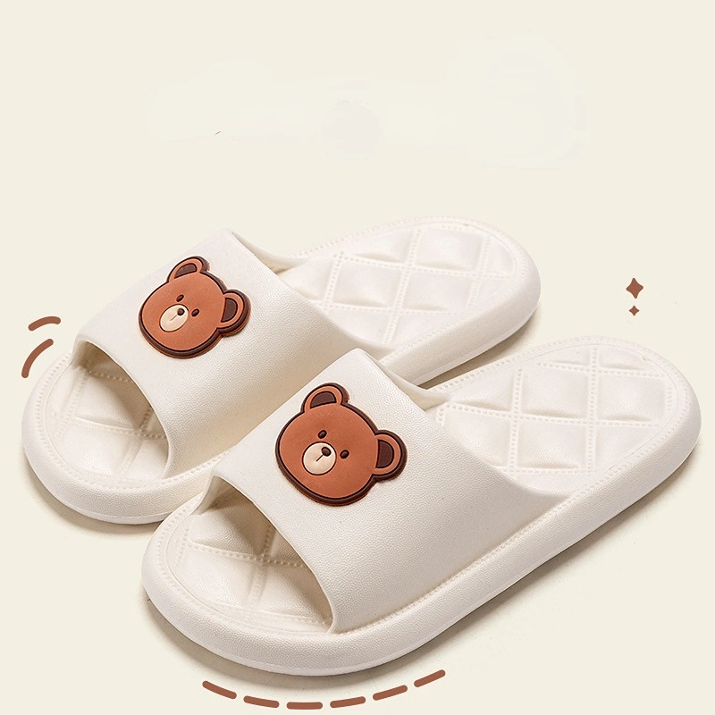 2023 NEW Slippers female cartoon casual soft sole beach outside wear stepping poop feeling thick sole