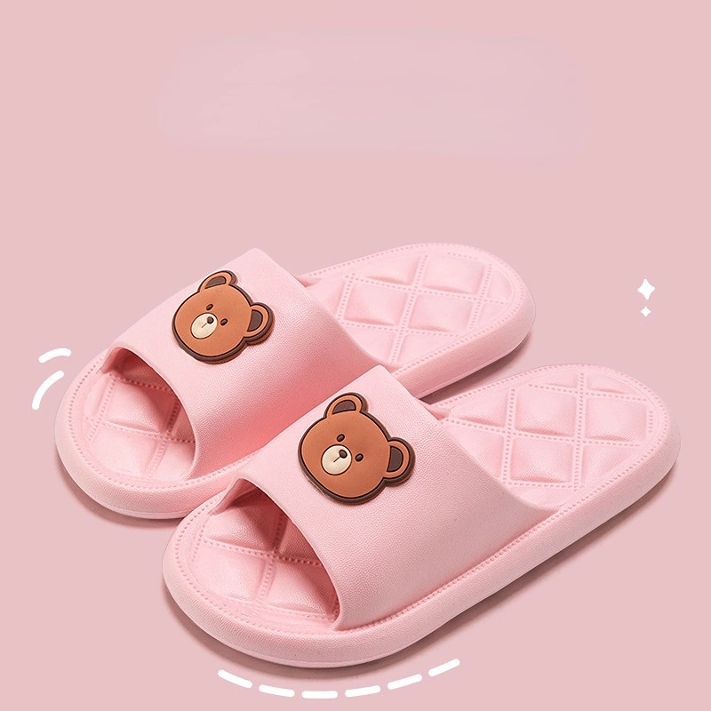 2023 NEW Slippers female cartoon casual soft sole beach outside wear stepping poop feeling thick sole