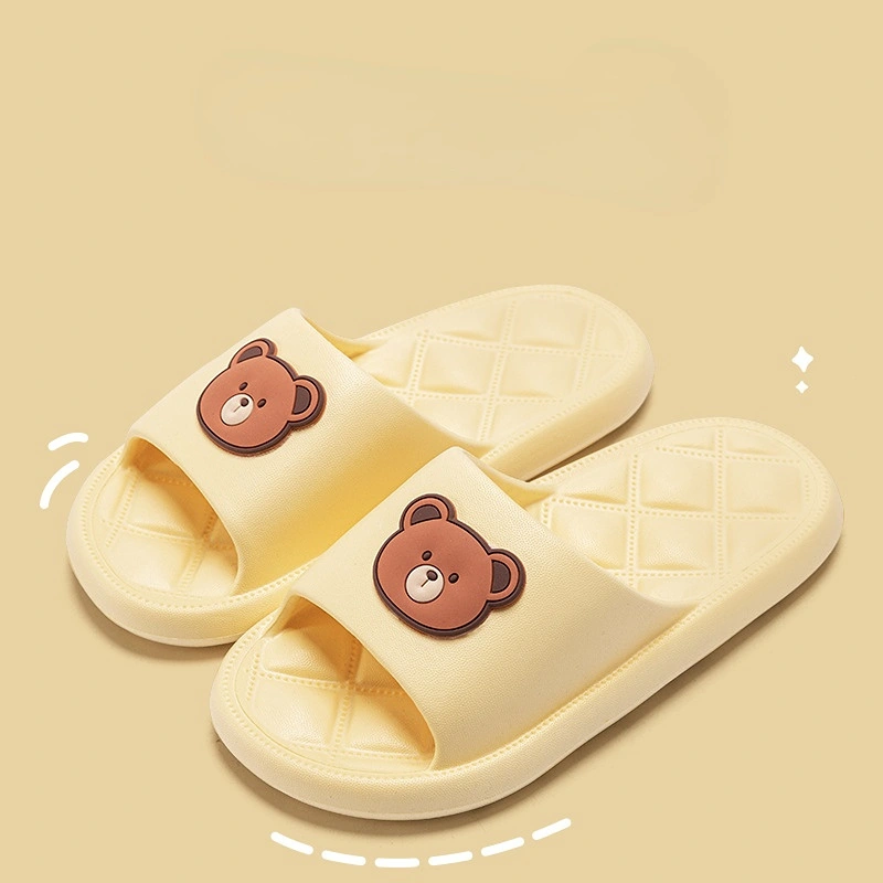 2023 NEW Slippers female cartoon casual soft sole beach outside wear stepping poop feeling thick sole