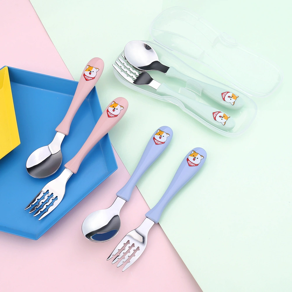 Stainless Steel Children's Portable Cutlery Set Cartoon Spoon