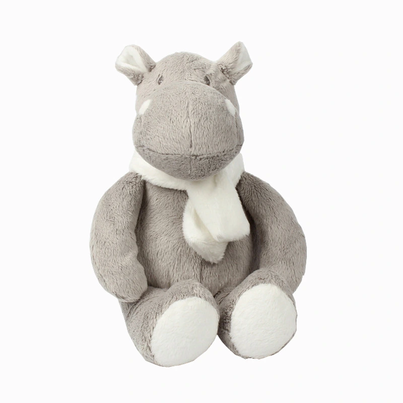 Grey Hippo Doll Creative Scarf Rag Doll