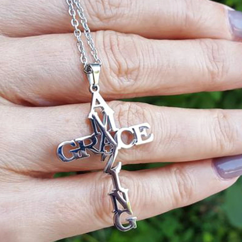 Cross Letter Stainless Steel Necklace