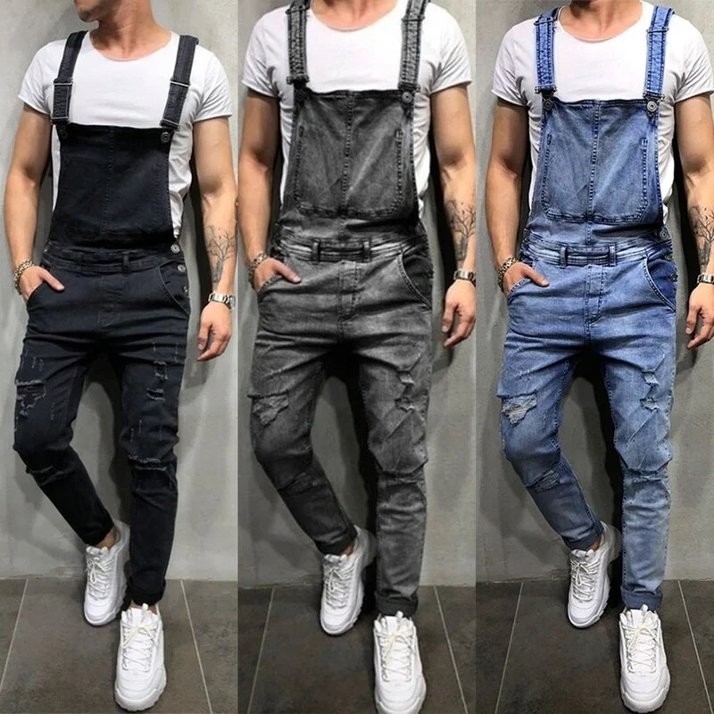 Frayed Men's Foreign Trade Jeans Trousers And Overalls