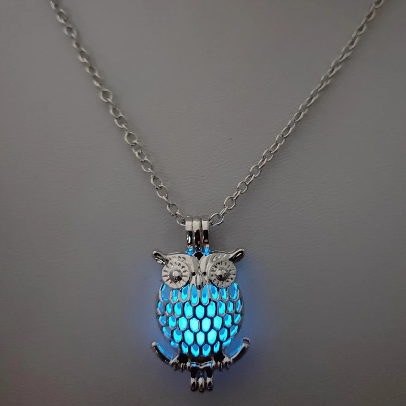 Glow-in-the-dark Owl Hollowed Out DIY Necklace