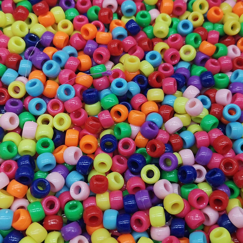 Large Hole Colored Solid Acrylic Loose Beads