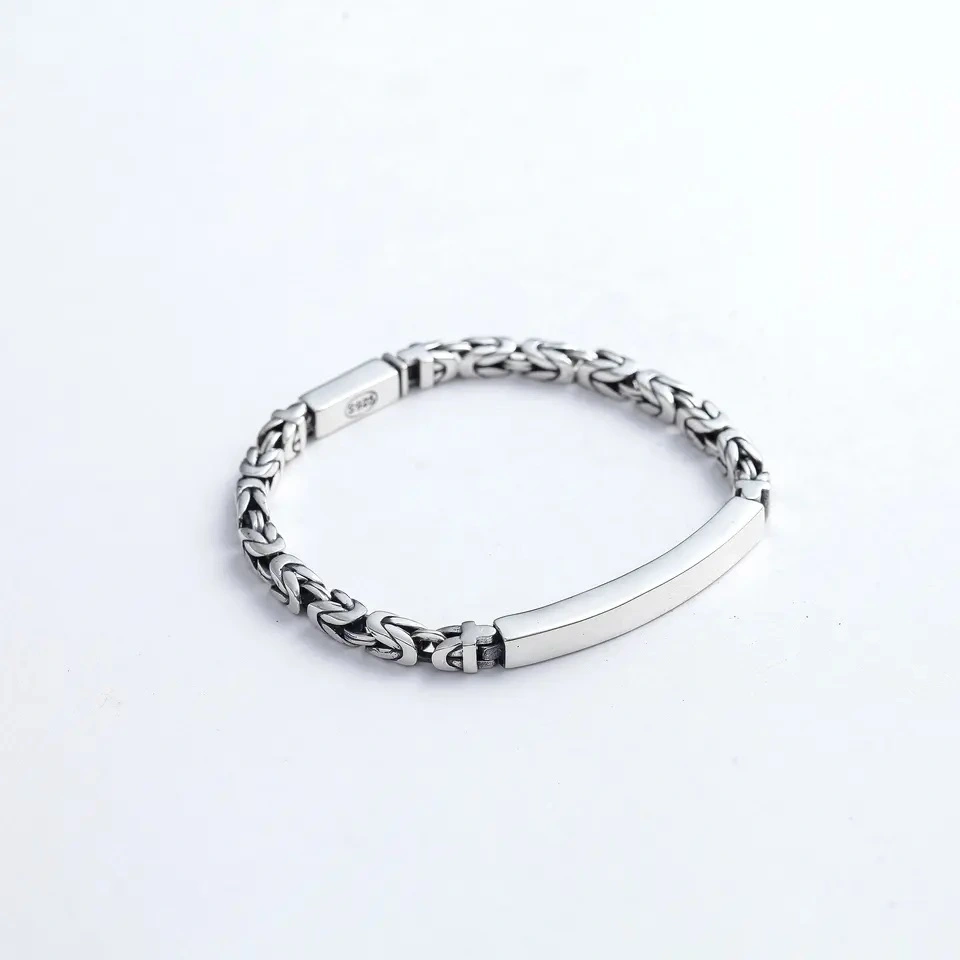 Antique Plate Bracelet In Sterling Silver