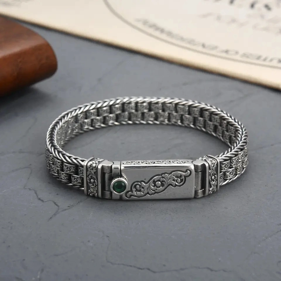 Mantra Rotary Bracelet In Sterling Silver