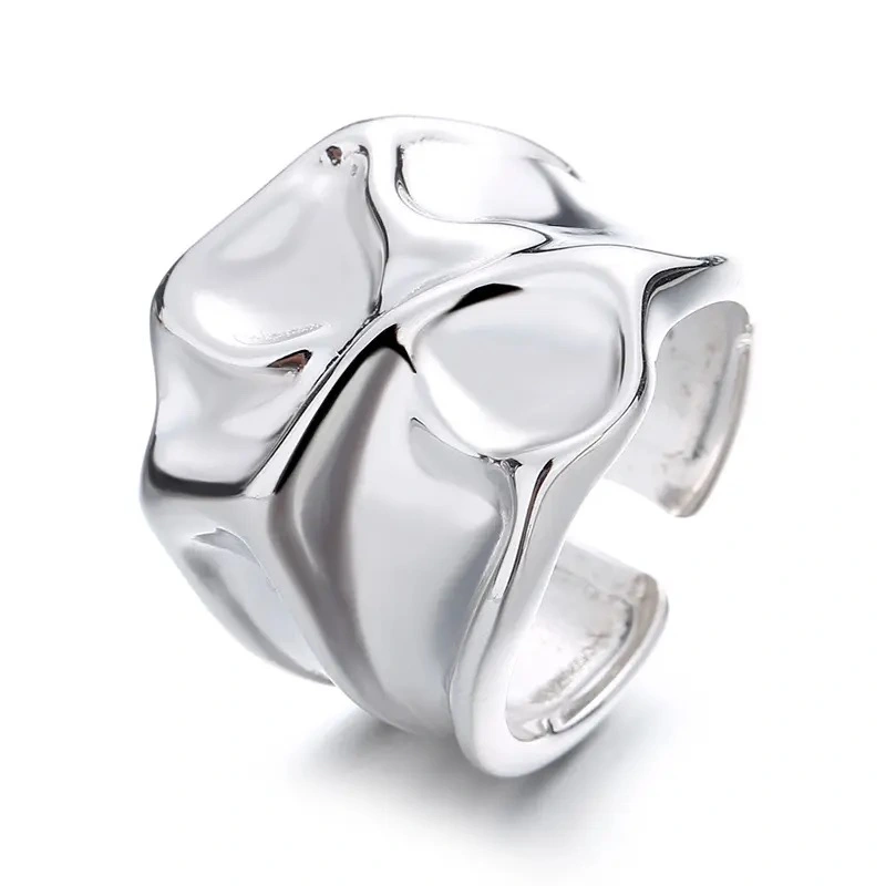 Fluid Metal Ring In Sterling Silver