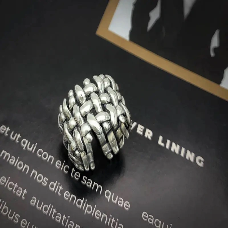 Woven Fabric Ring in Sterling Silver