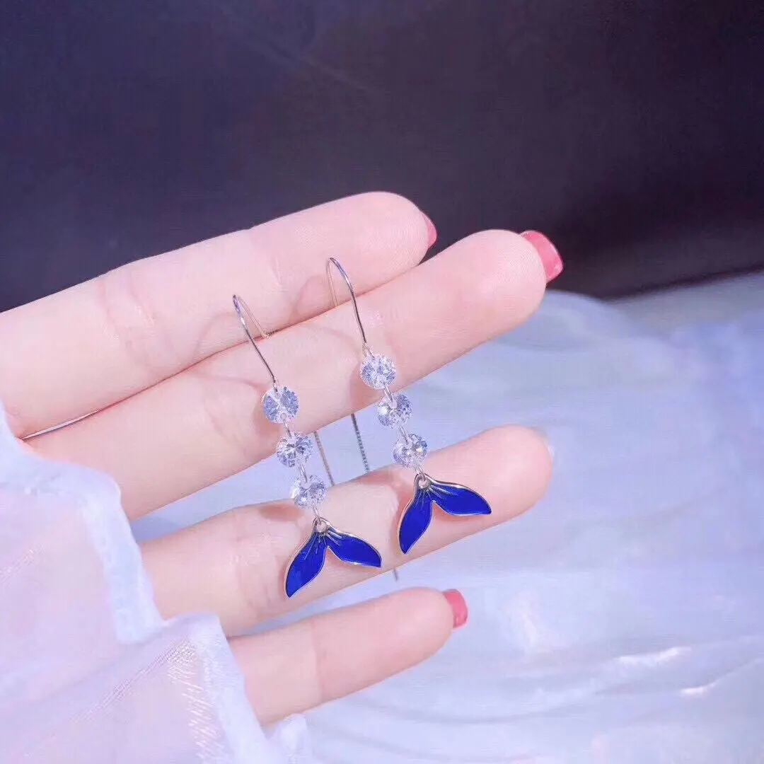 Women's Fashion Mermaid Tail Sterling Silver Ear Wire