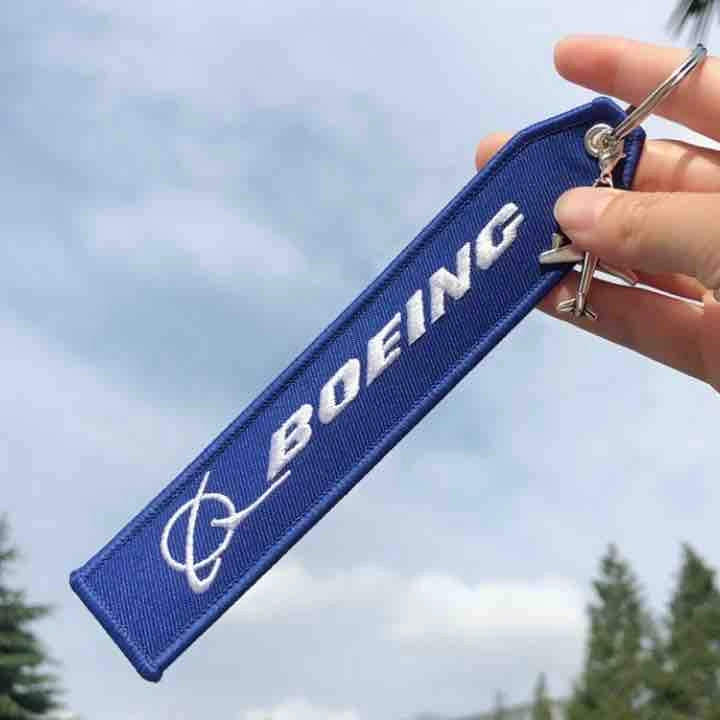 Boeing Embroidered Keychain Engine Engine