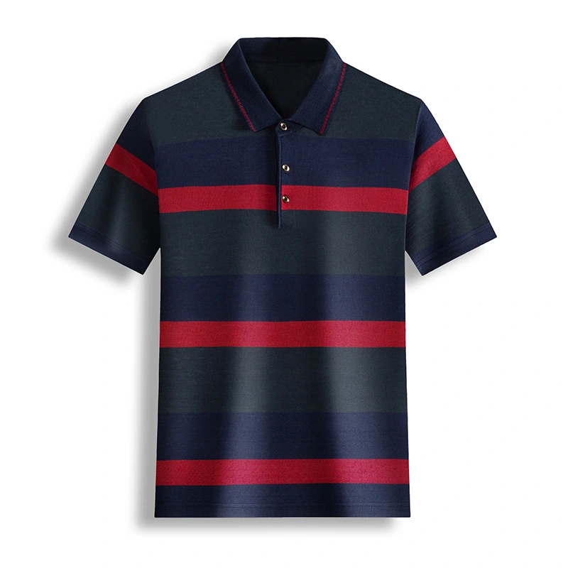 Colorblock Men's Short Sleeved Striped T Shirt