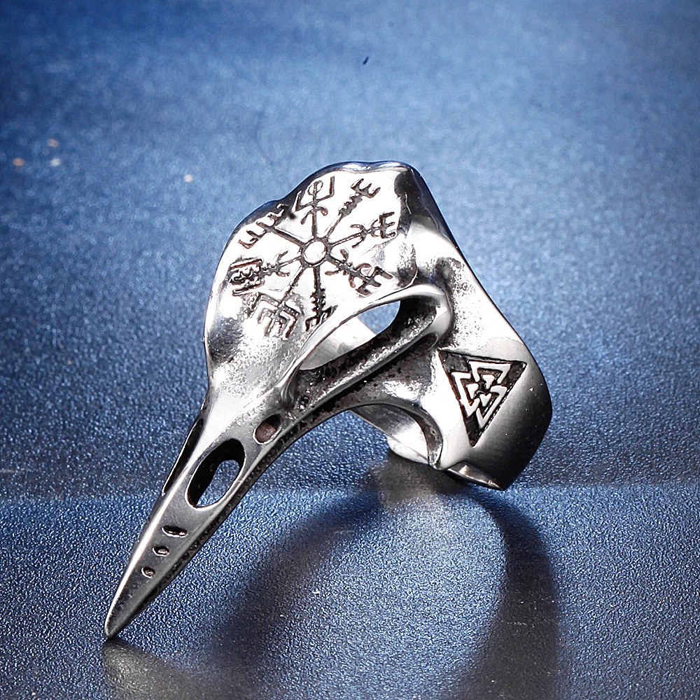Vintage Men's Stainless Steel Plating Bird Head Ring