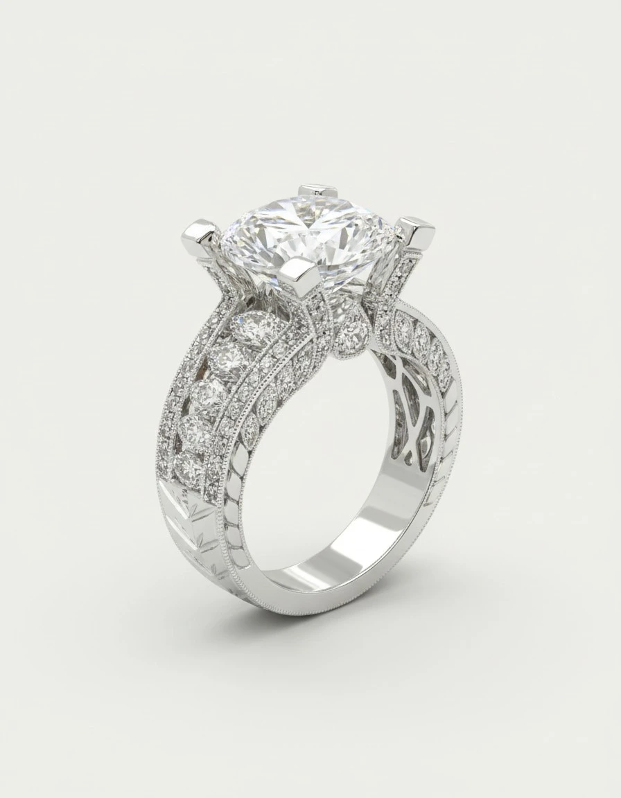 European And American Fashion Ladies Engagement Proposal Flash Diamond Ring