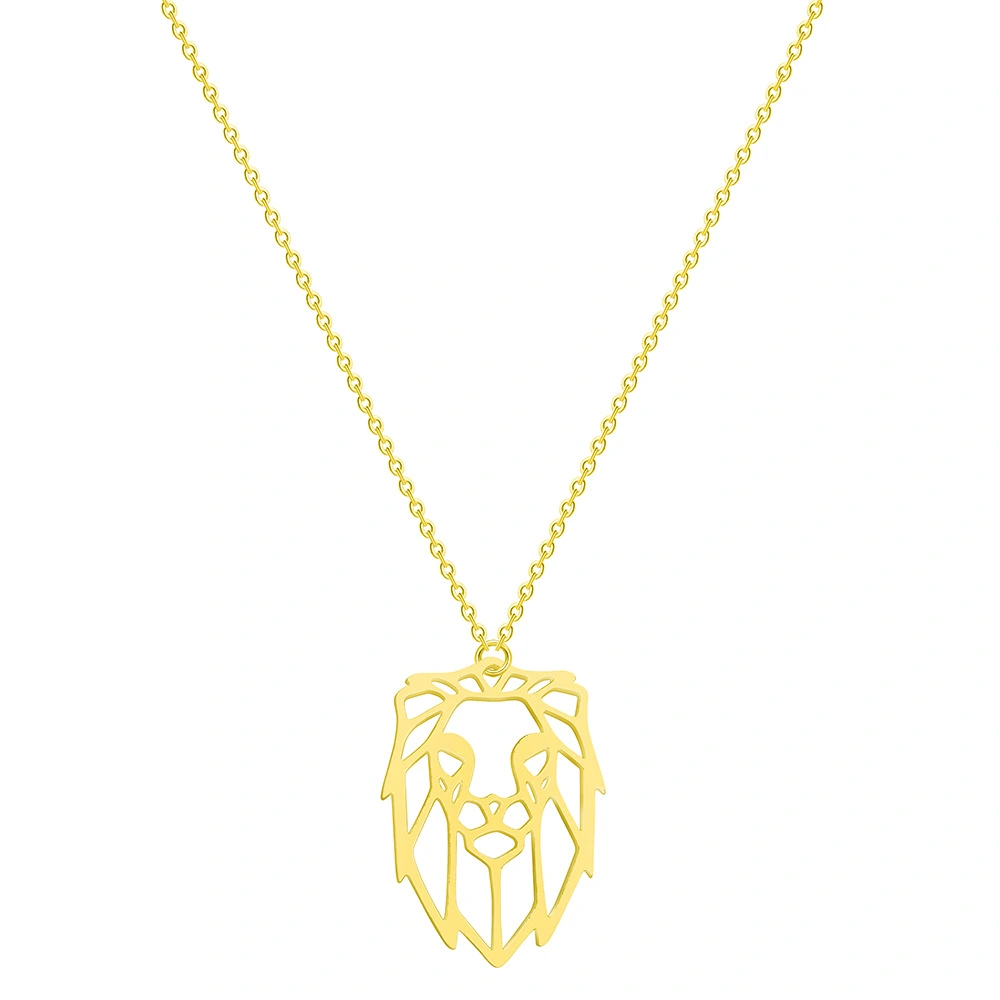 Stainless Steel Pendant Necklace Little Lion Head Clavicle Chain Jewelry