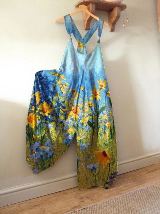 Printed Loose Casual Jumpsuit