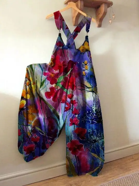 Printed Loose Casual Jumpsuit