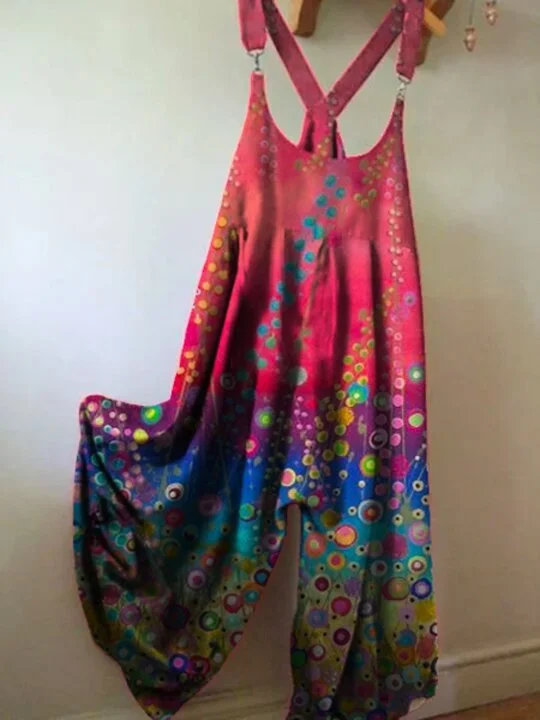 Printed Loose Casual Jumpsuit