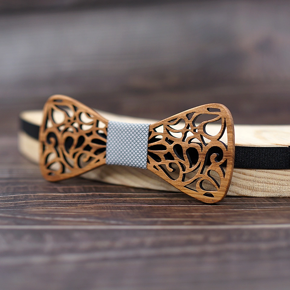 Men's Wooden Handmade Hollow Bow Tie